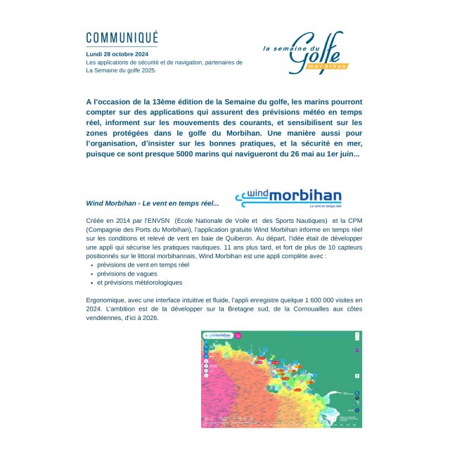 Communiqué de presse | Les applications de sécurité et de navigation, partenaires de la Semaine du Golfe 2025 (mai 2025)	